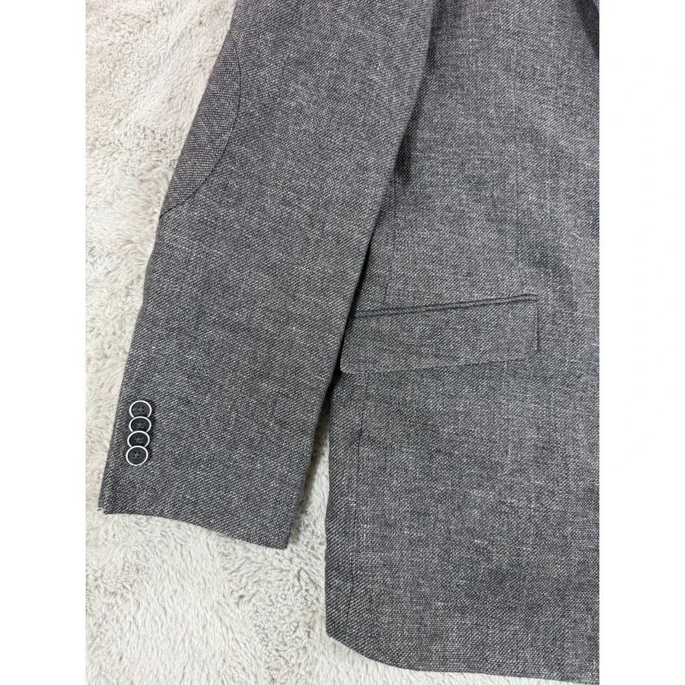 Joseph Abboud Heritage Men's 46 Regular Slim‎ Fit Blazer Jacket Gray Linen Wool
